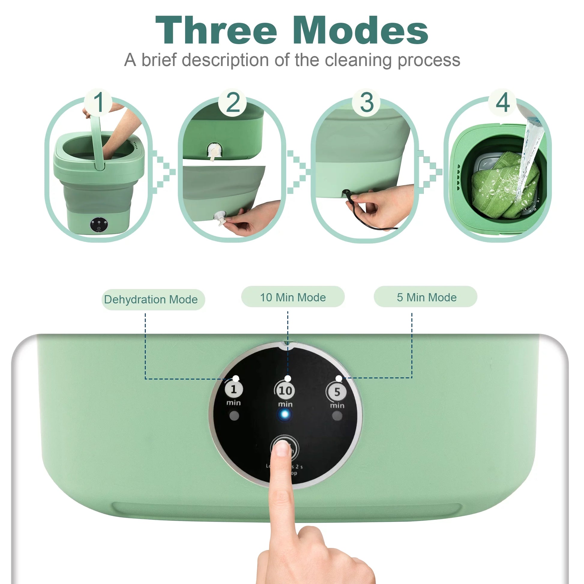 6.5L Mini Washing Machine, Foldable Washer, Small Portable Washing Machine for Apartment, Laundry, Camping, RV, Travel, Underwear, Socks, Baby Clothes (110V-260V)