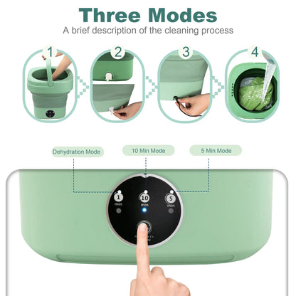 6.5L Mini Washing Machine, Foldable Washer, Small Portable Washing Machine for Apartment, Laundry, Camping, RV, Travel, Underwear, Socks, Baby Clothes (110V-260V)