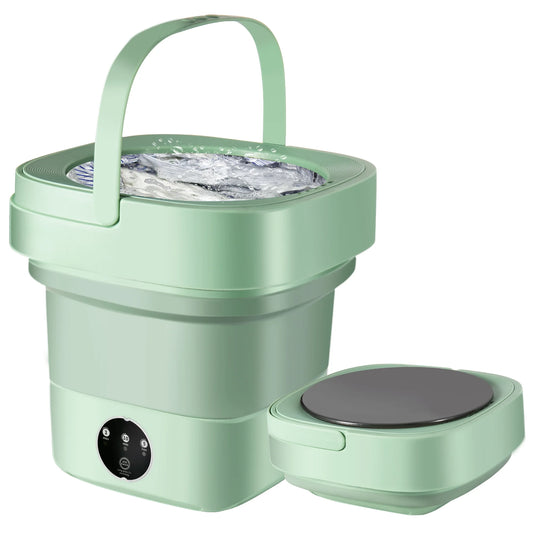 6.5L Mini Washing Machine, Foldable Washer, Small Portable Washing Machine for Apartment, Laundry, Camping, RV, Travel, Underwear, Socks, Baby Clothes (110V-260V)