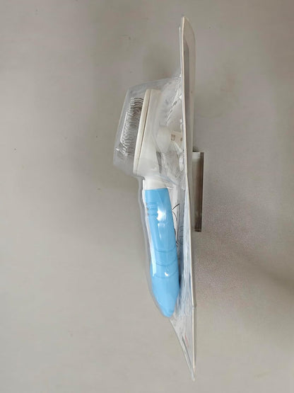 Self-Cleaning Slicker Brush for Effective Shedding and Grooming, Ideal for Removing Loose Undercoat and Mats in Short and Long-Haired Pets (Blue)