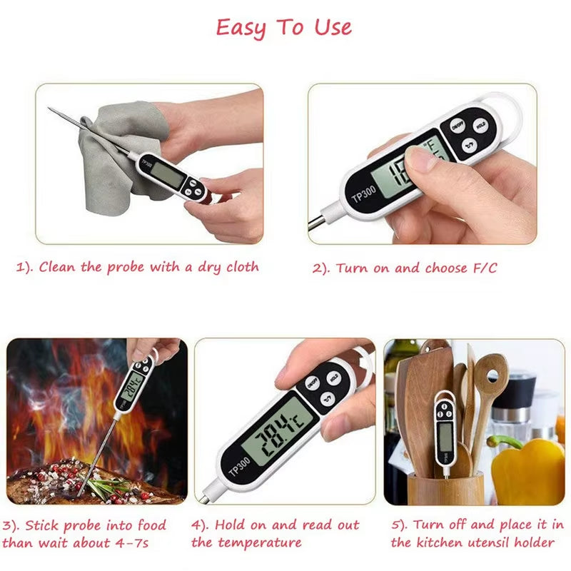 Food Thermometer TP300 Digital Kitchen Thermometer for Meat Cooking Food Probe BBQ Electronic Oven Kitchen Tools