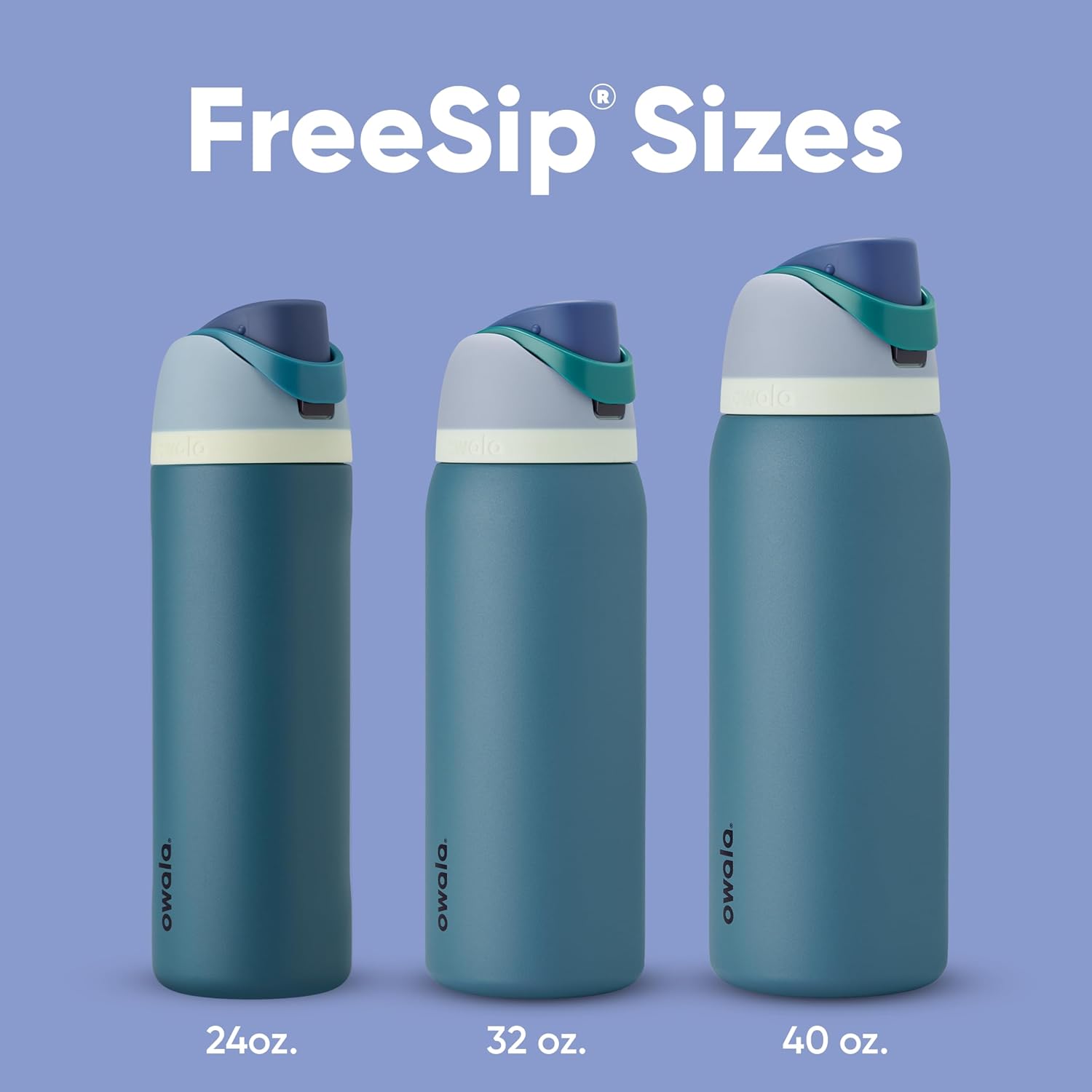 Freesip 24 Oz Insulated Stainless Steel Water Bottle with Straw - BPA-Free, Ideal for Travel, Denim Finish