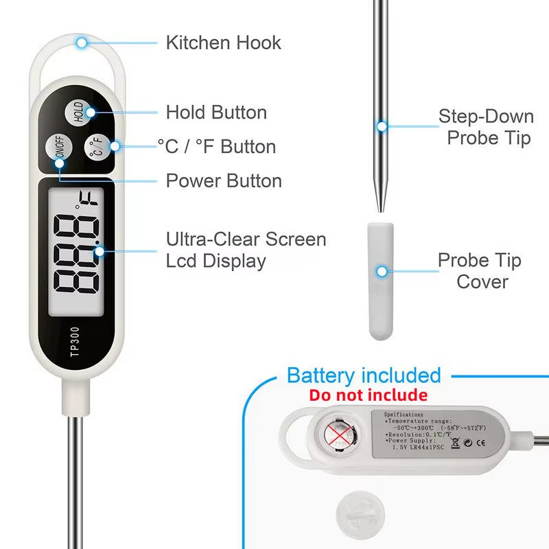 Food Thermometer TP300 Digital Kitchen Thermometer for Meat Cooking Food Probe BBQ Electronic Oven Kitchen Tools