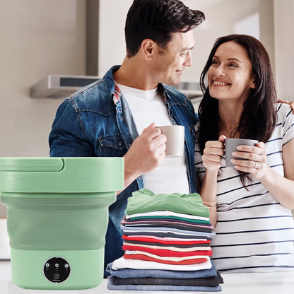 6.5L Mini Washing Machine, Foldable Washer, Small Portable Washing Machine for Apartment, Laundry, Camping, RV, Travel, Underwear, Socks, Baby Clothes (110V-260V)