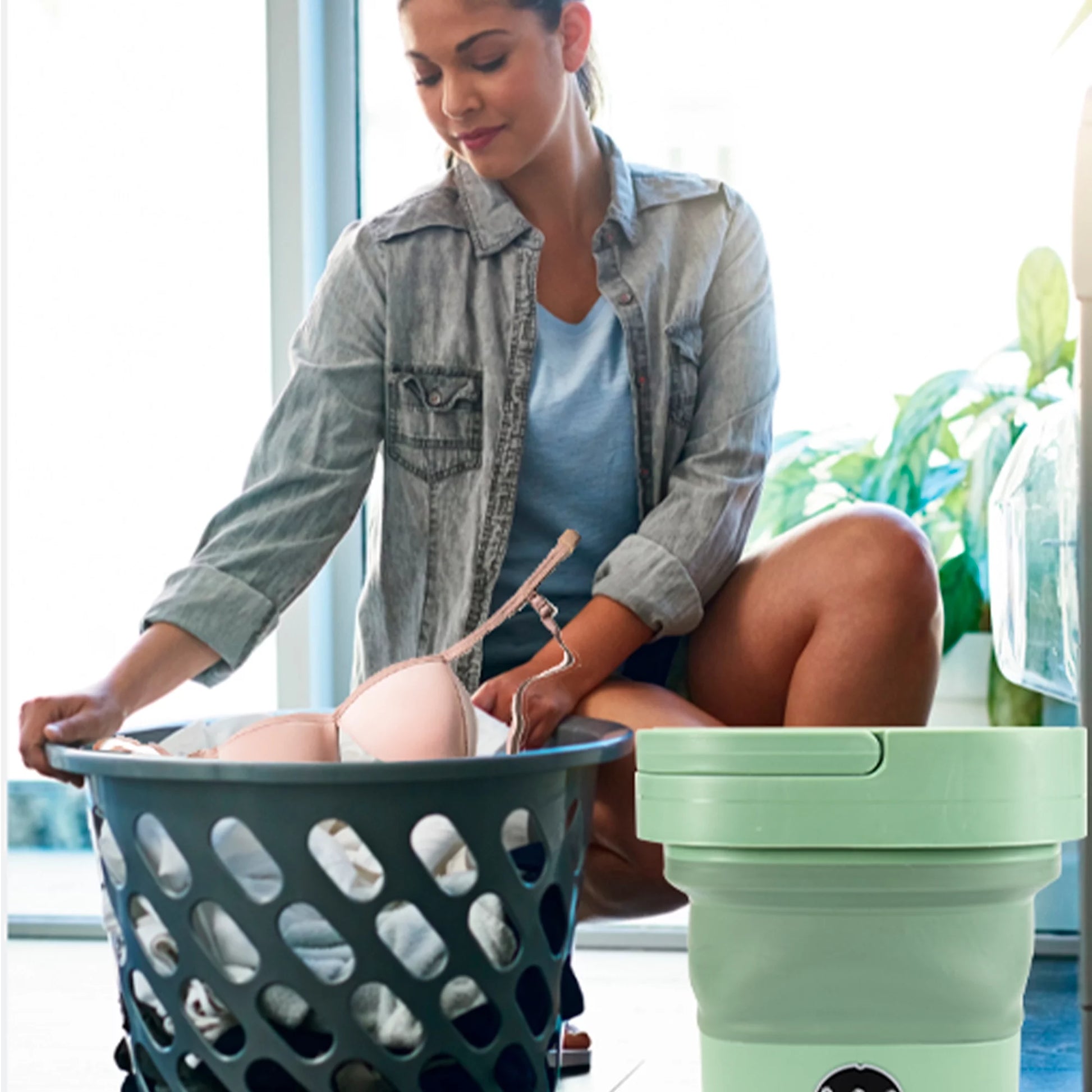 6.5L Mini Washing Machine, Foldable Washer, Small Portable Washing Machine for Apartment, Laundry, Camping, RV, Travel, Underwear, Socks, Baby Clothes (110V-260V)