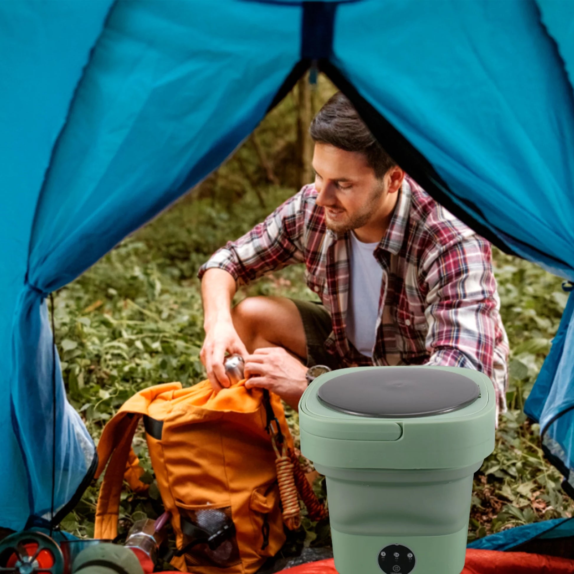 6.5L Mini Washing Machine, Foldable Washer, Small Portable Washing Machine for Apartment, Laundry, Camping, RV, Travel, Underwear, Socks, Baby Clothes (110V-260V)